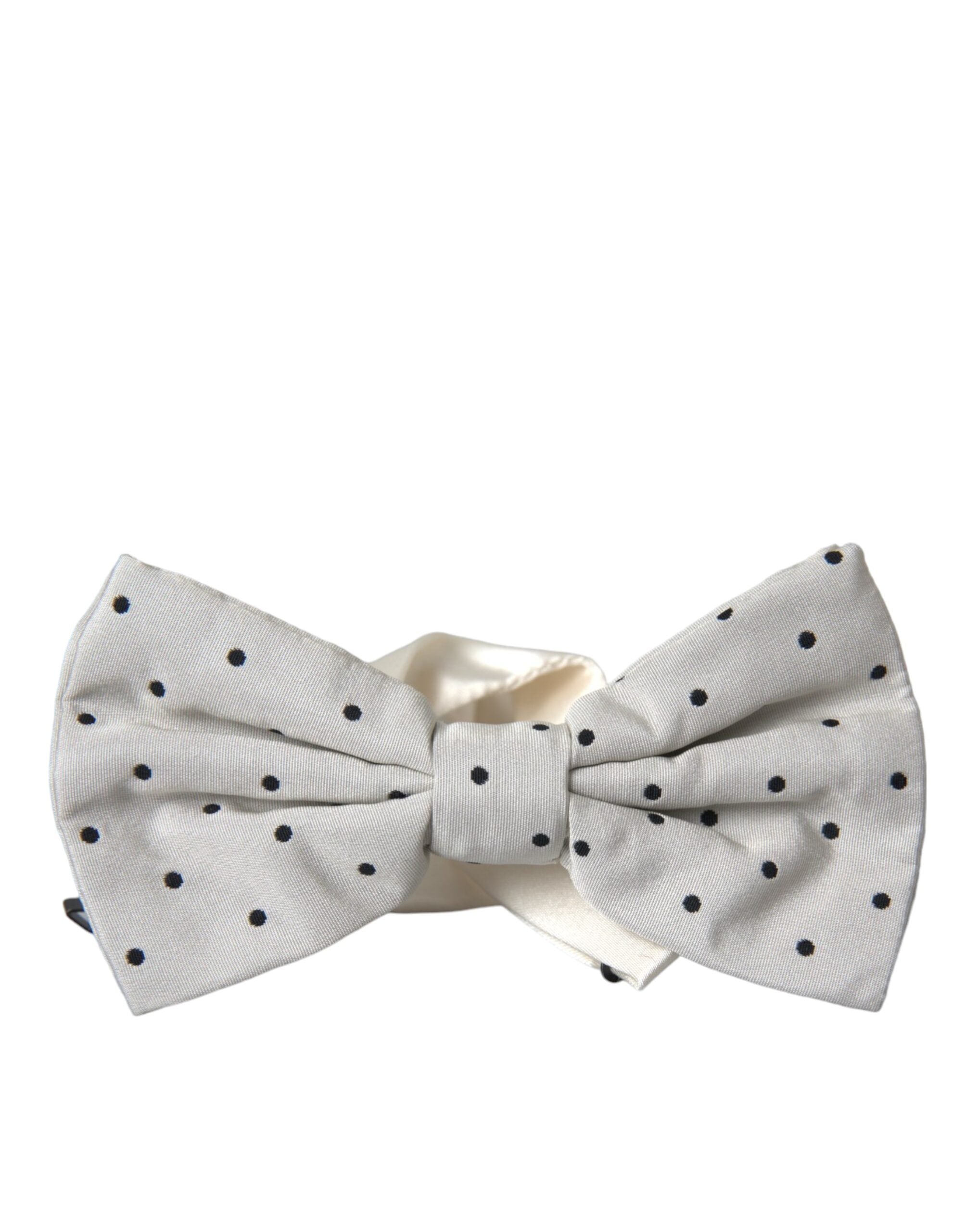 Dolce & Gabbana Weiß Schwarz Polka Dot Polyester Fliege Männer