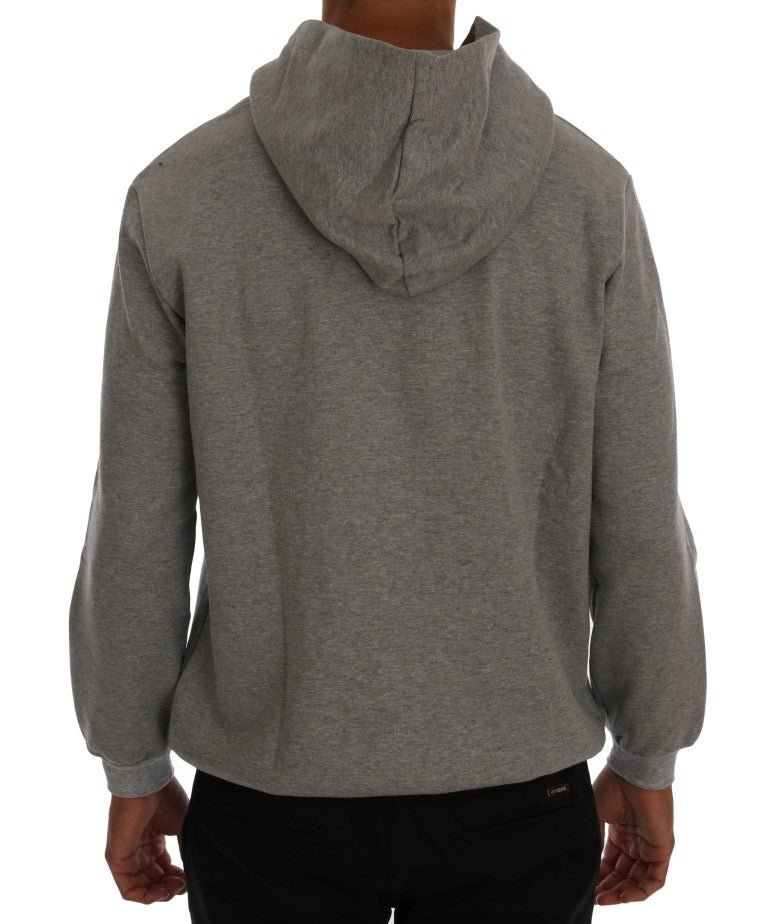 Daniele Alessandrini Grauer Pullover Hodded Cotton Sweater