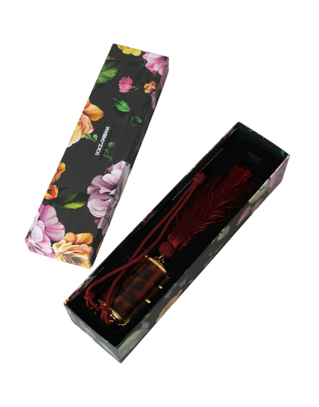 Dolce & Gabbana Brown Leopard Mini Mirror Tassel Make Up Holder Bag