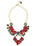 Dolce & Gabbana Goldene Messing-Gliederkette mit Rosenblatt-Kristallanhänger