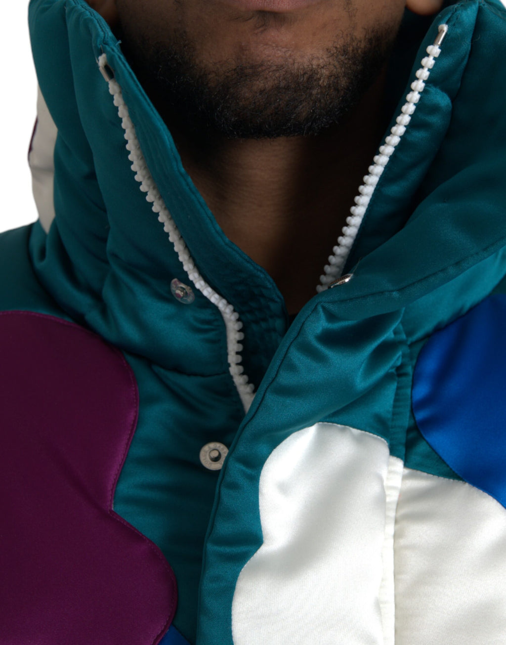 Dolce & Gabbana Multicolor Floral Windbreaker Pufferjacke