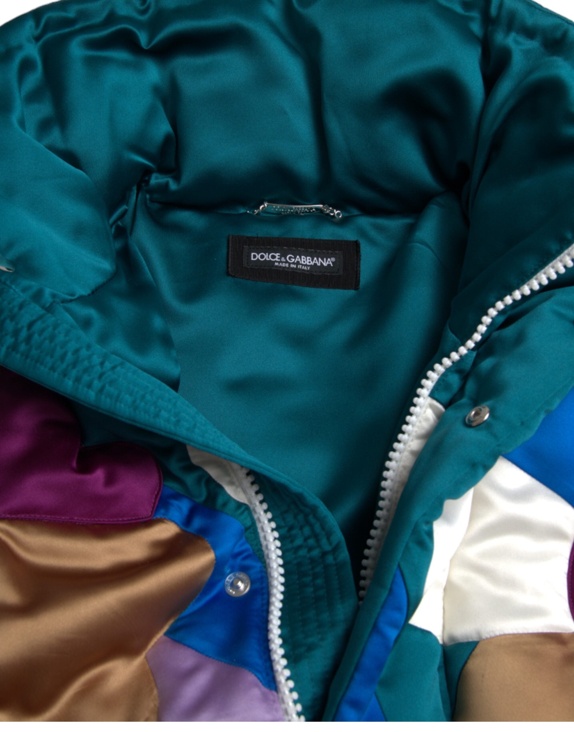 Dolce & Gabbana Multicolor Floral Windbreaker Pufferjacke