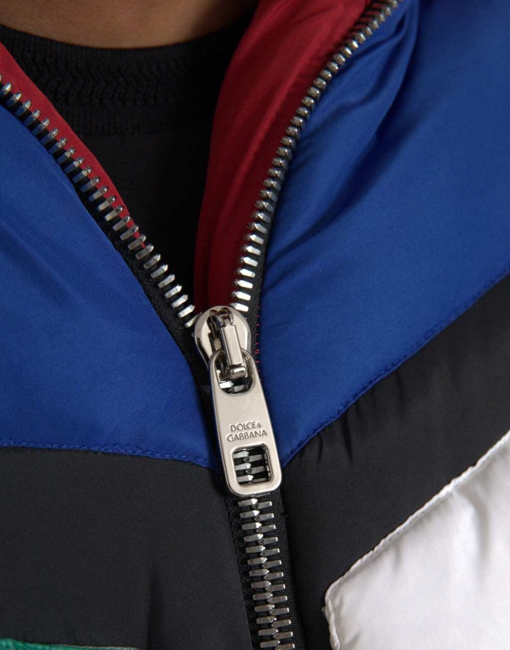 Dolce & Gabbana Multicolor gesteppte Kapuzen-Pufferjacke