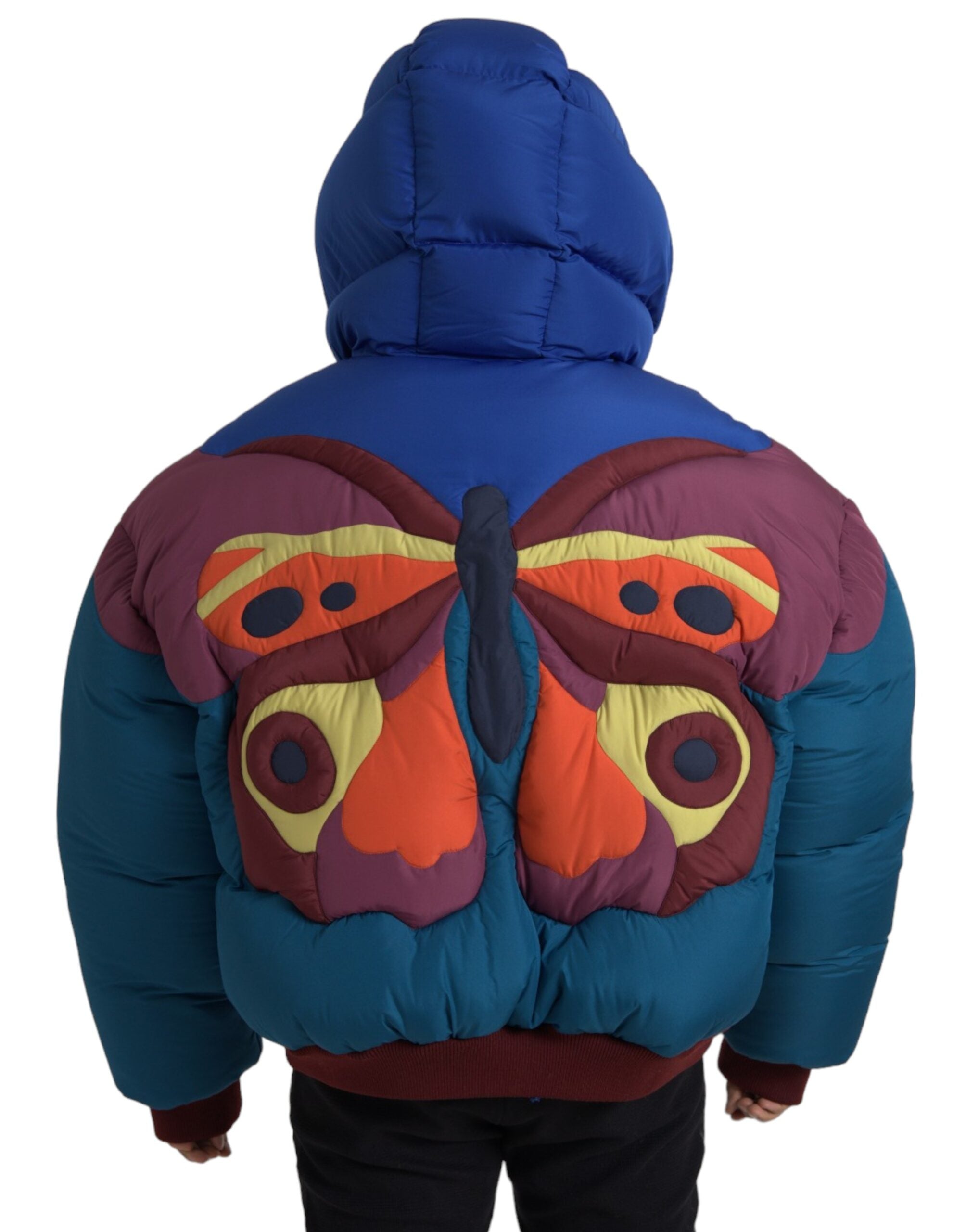 Dolce & Gabbana Multicolor Schmetterling Kapuzen-Pufferjacke