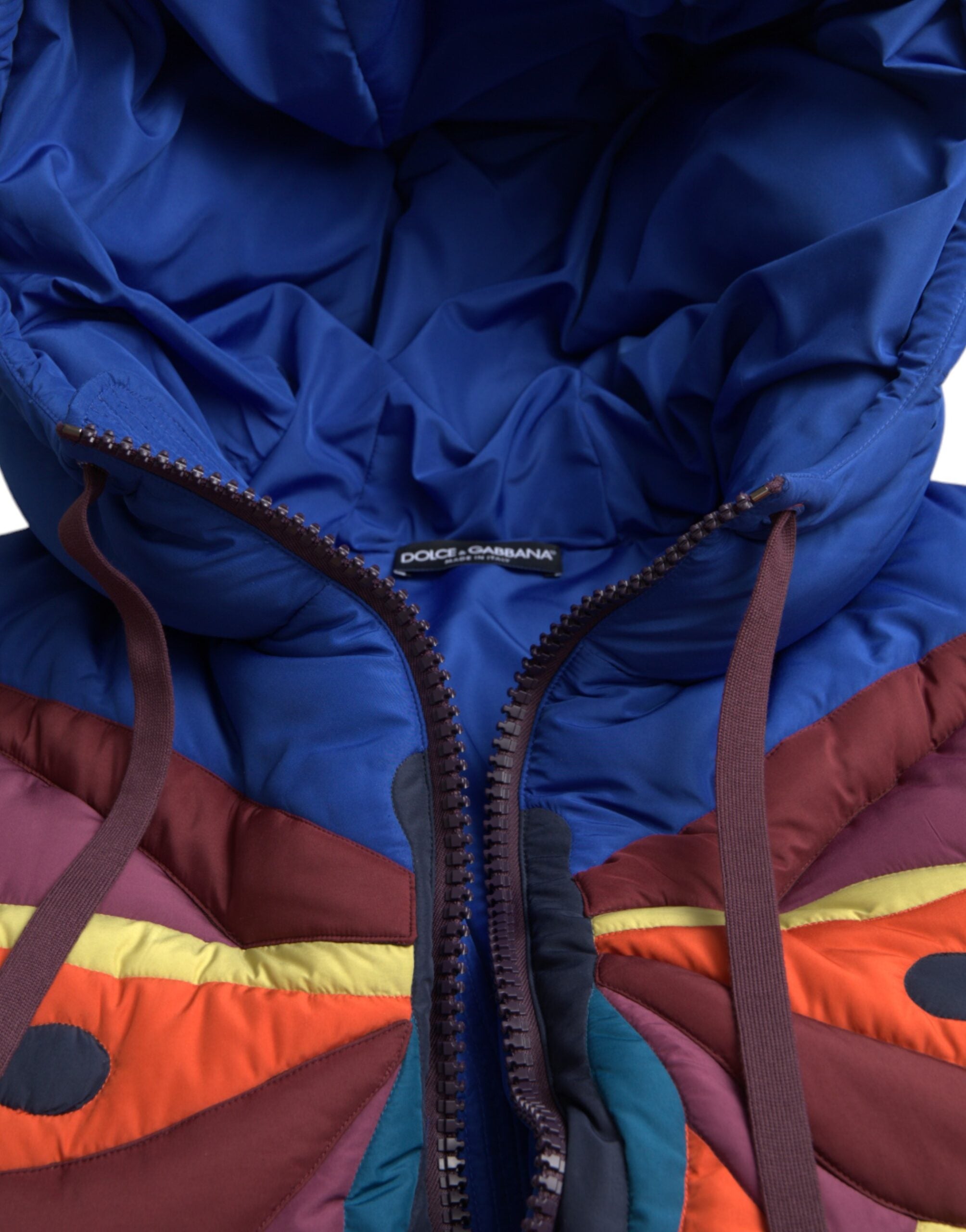 Dolce & Gabbana Multicolor Schmetterling Kapuzen-Pufferjacke