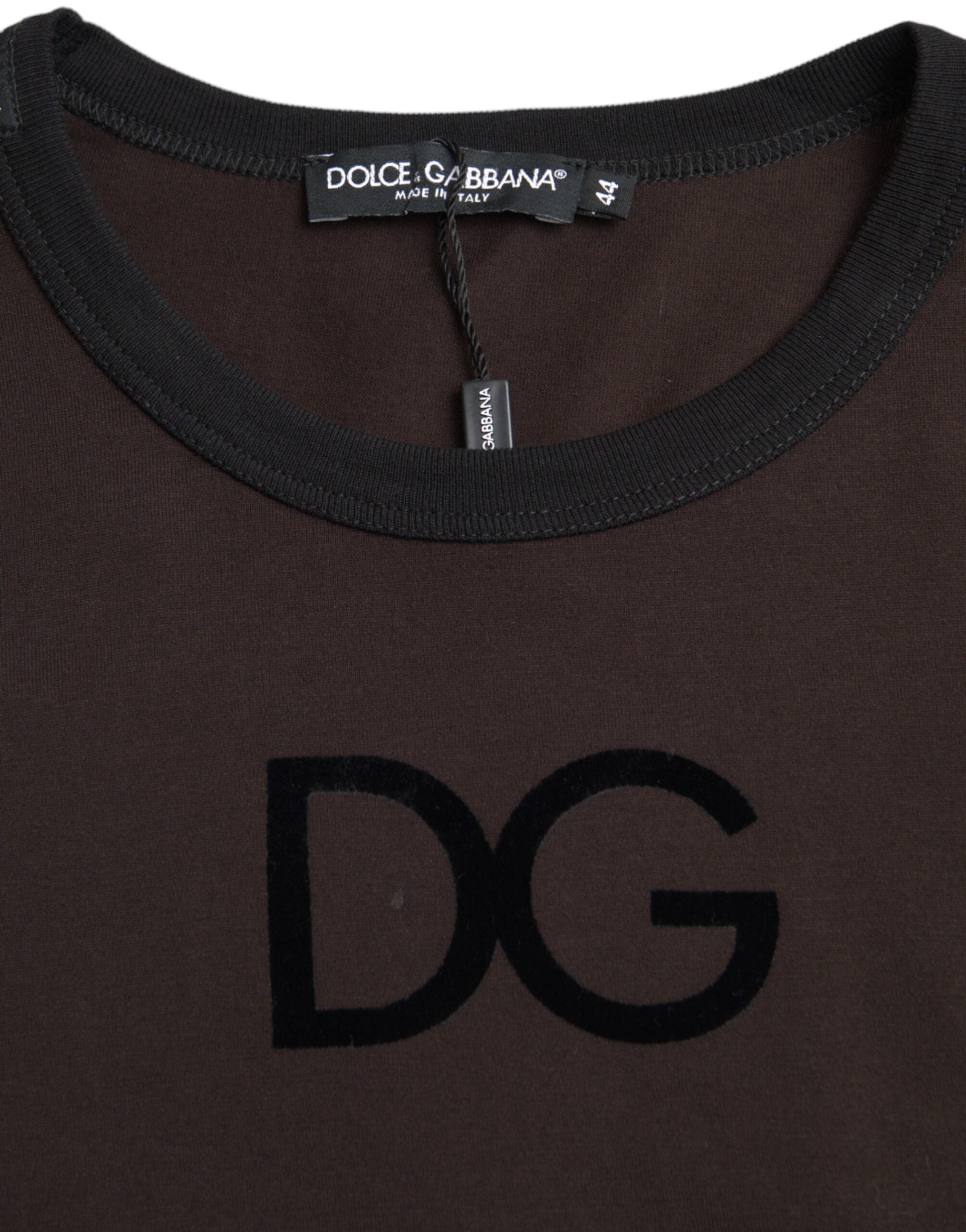 Dolce & Gabbana Brauner DG Logo Pullover mit Rundhalsausschnitt