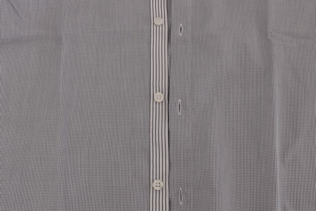 Frankie Morello Weißblau kariertes Freizeithemd aus Baumwolle mit normaler Passform