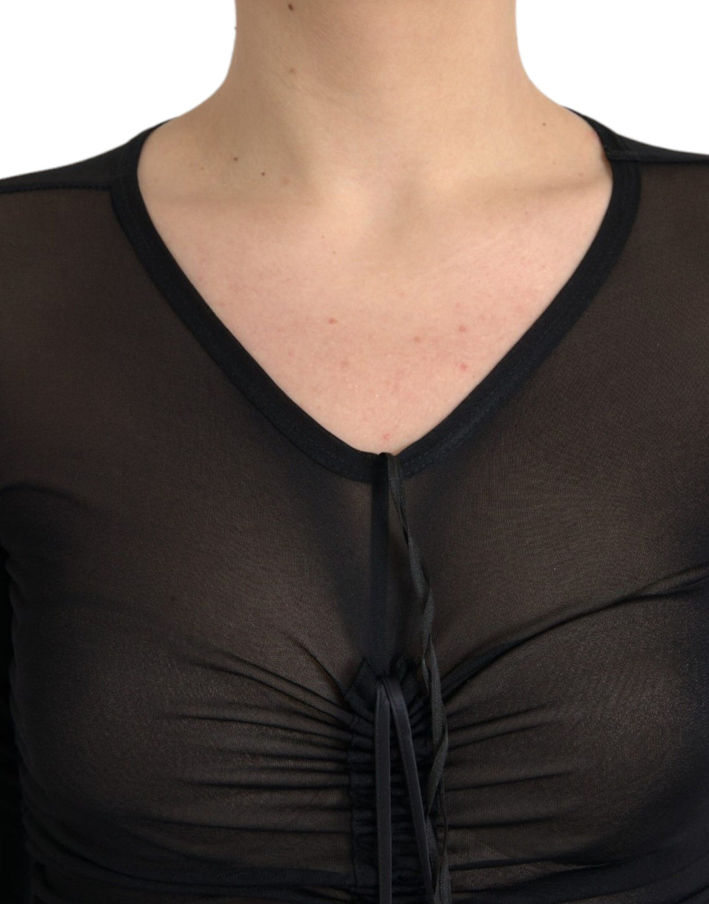 Dolce & Gabbana Schwarzes Transparentes Eng Anliegendes Etuikleid Midi