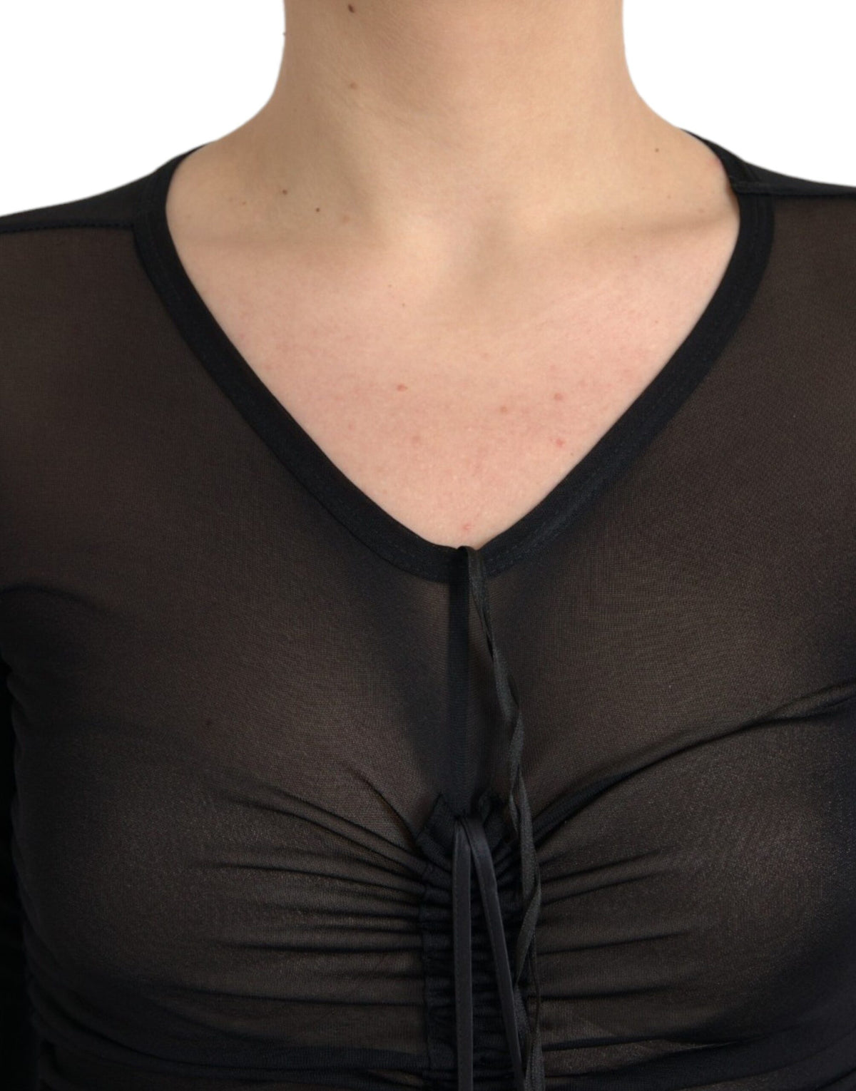 Dolce & Gabbana Schwarzes Transparentes Eng Anliegendes Etuikleid Midi