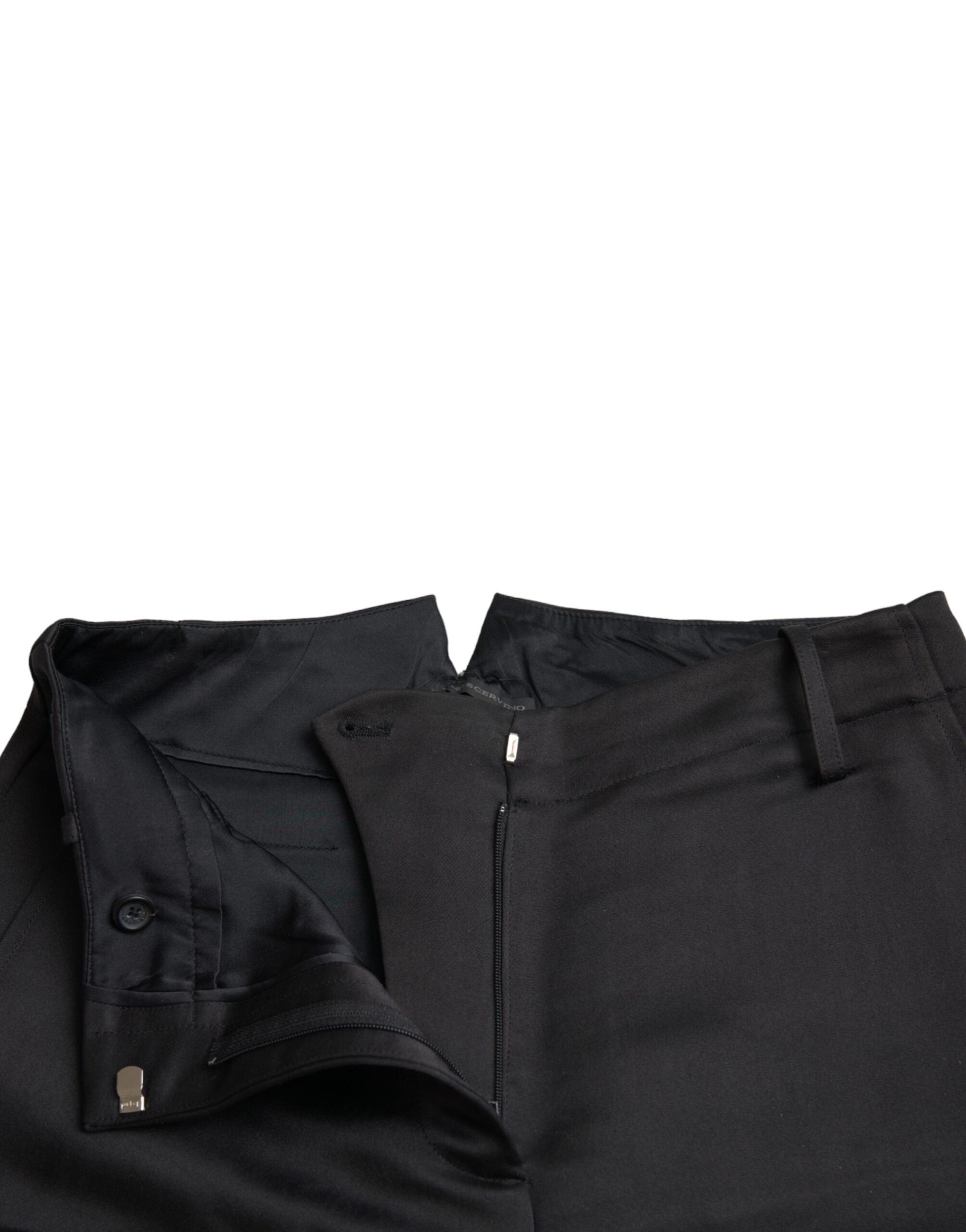 Ermanno Scervino Schwarze Capri-Hose mit hoher Taille und verkürzter Hose