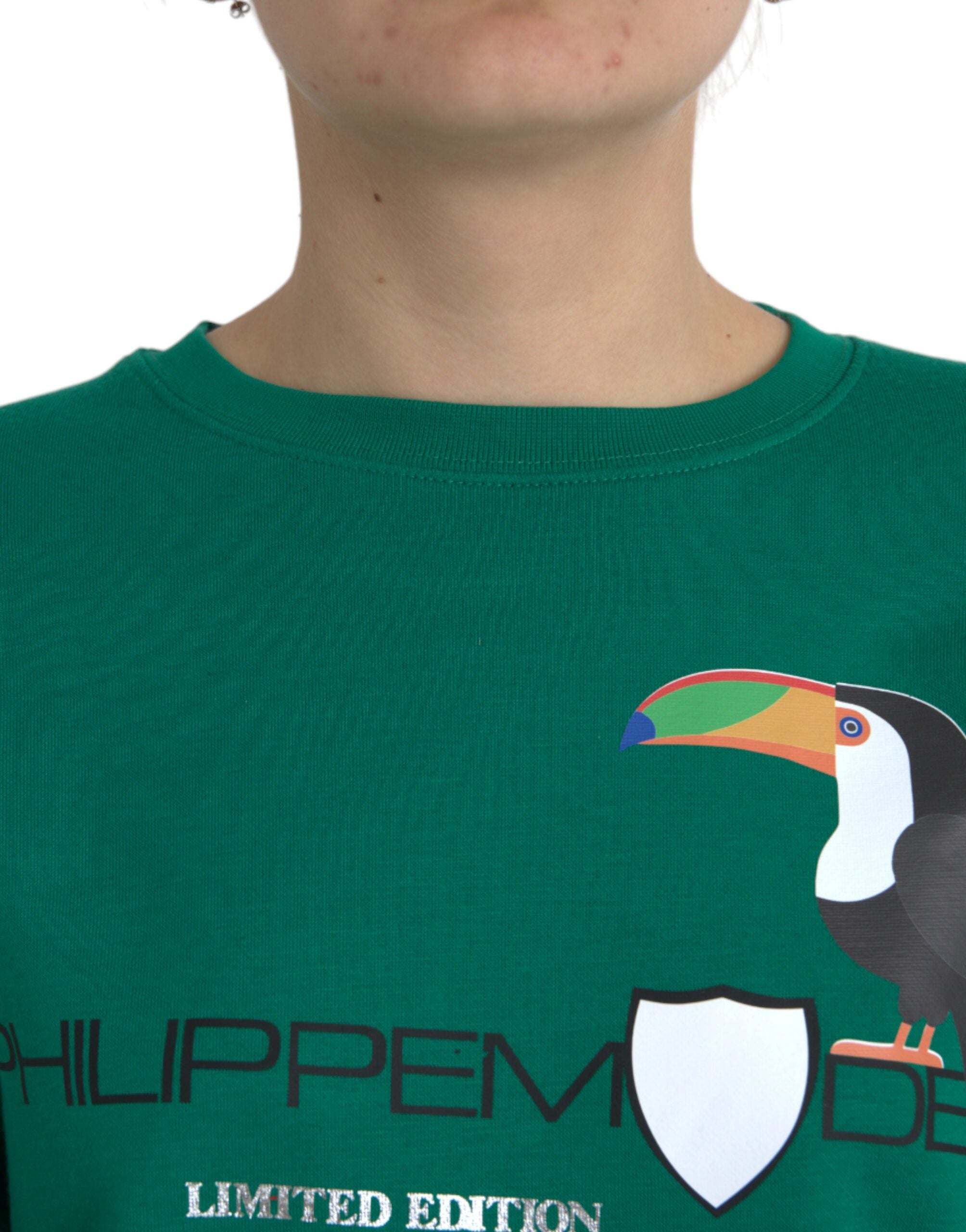 Philippe Model Grüner Baumwoll-Logo-Pullover mit langen Ärmeln