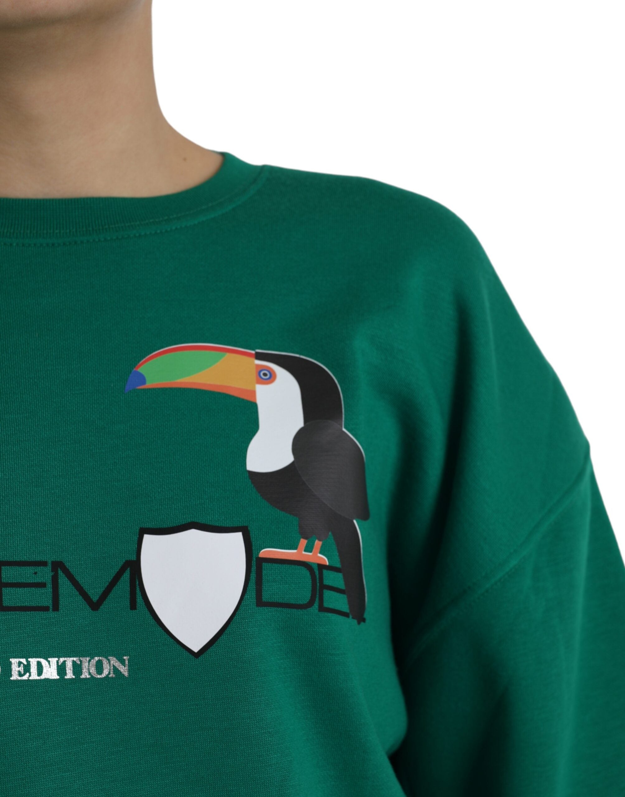 Philippe Model Grüner Baumwoll-Logo-Pullover mit langen Ärmeln