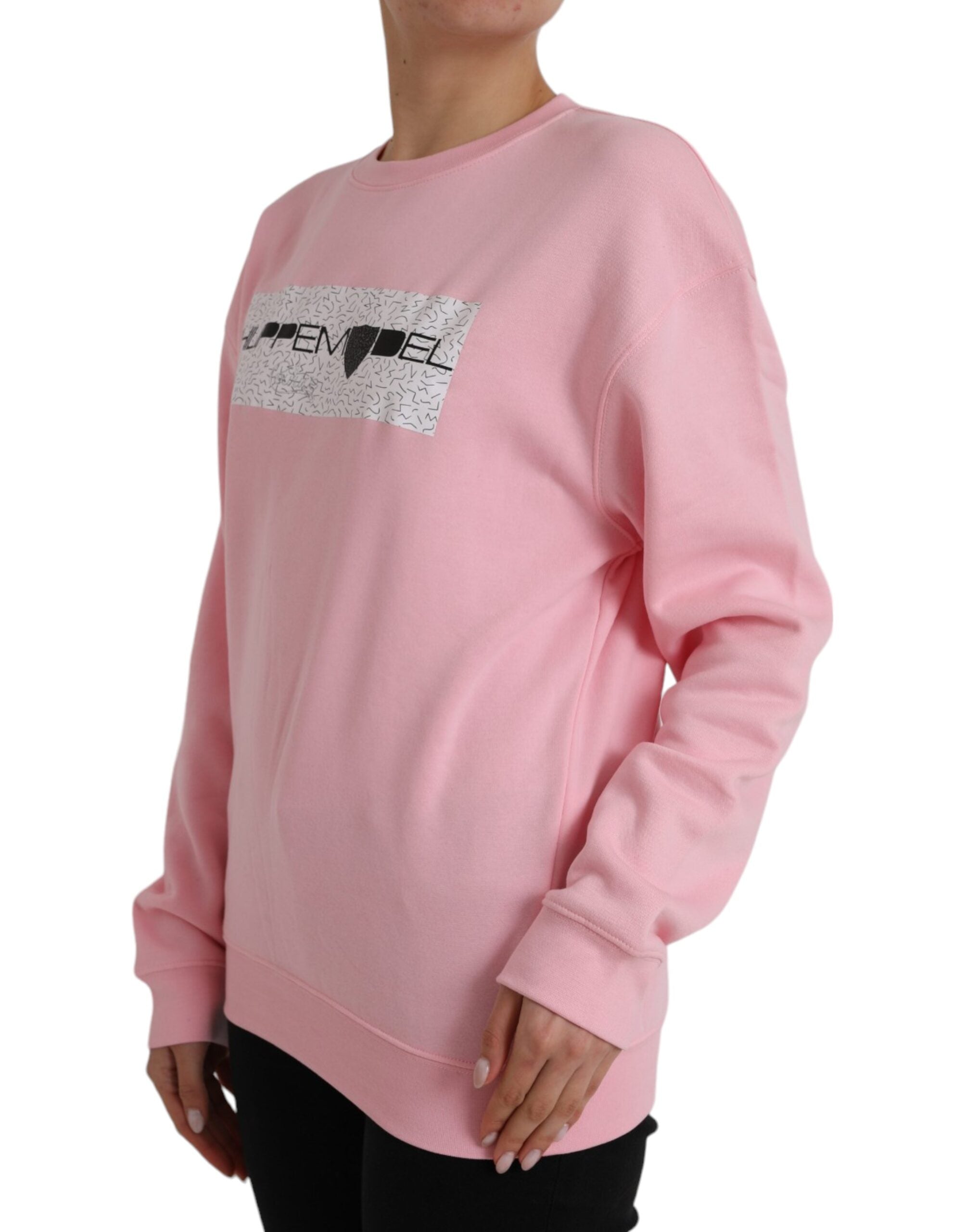 Philippe Model Rosa Baumwoll-Logo Pullover mit langen Ärmeln