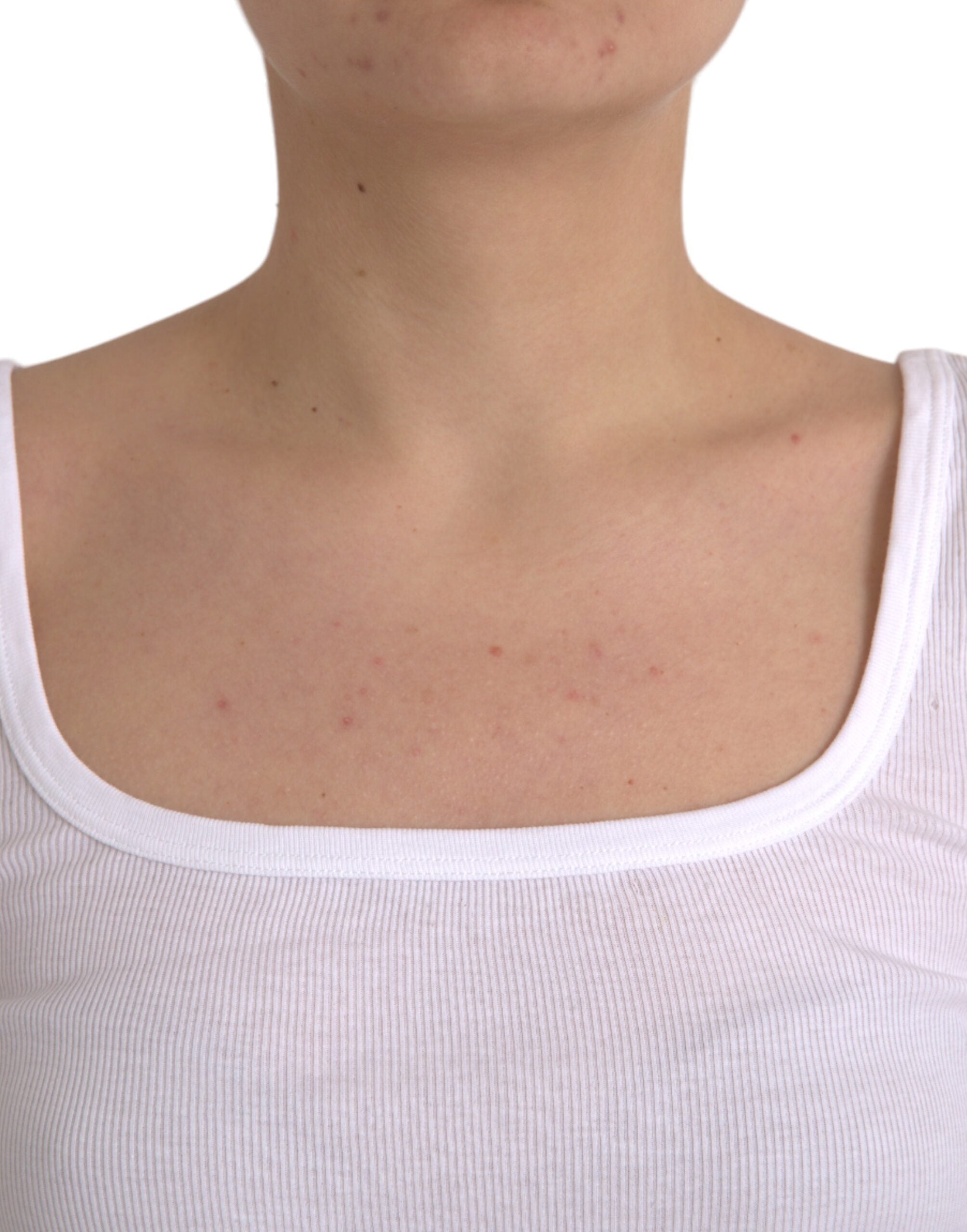 Ermanno Scervino Weißes Baumwoll-Ärmelloses Tank-Top