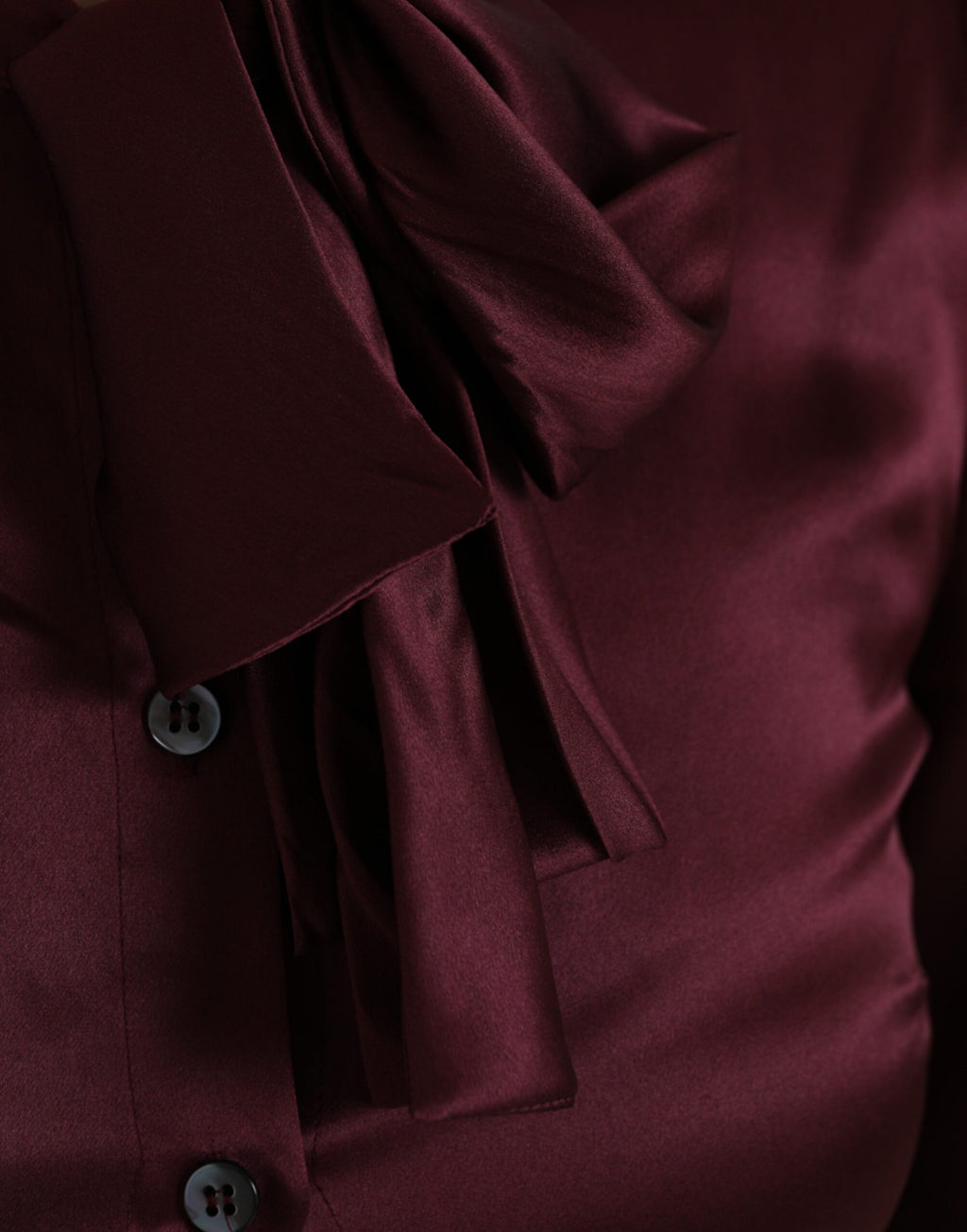 Dolce & Gabbana Kastanienbraunes Ascot-Kragen-Top mit langen Ärmeln Bluse