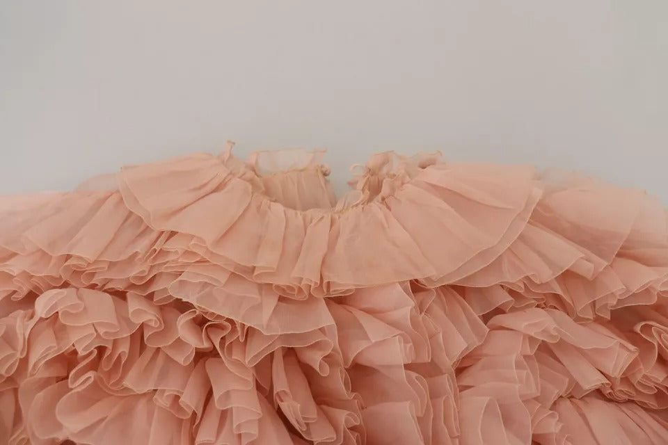 Dolce & Gabbana Rosa Rüschen Pullover mit langen Ärmeln