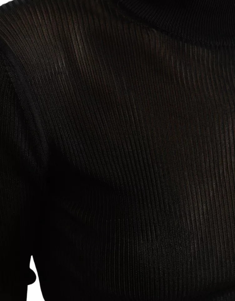 Dolce & Gabbana Schwarzer Viskose-Rollkragenpullover