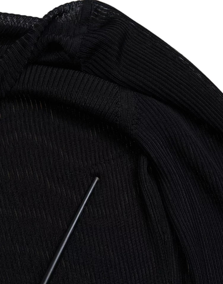 Dolce & Gabbana Schwarzer Viskose-Rollkragenpullover