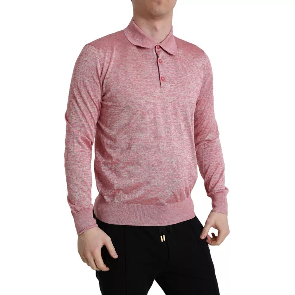 Dolce & Gabbana Rosa Polyester Pullover für Männer mit Kragen