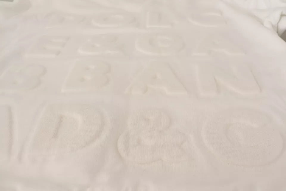 Dolce & Gabbana Weißes Sweatshirt aus Baumwolle mit Logoprägung Pullover