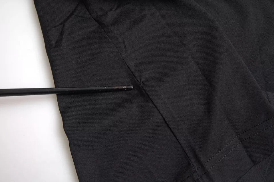 Dolce & Gabbana Schwarzes Logo-Patch T-Shirt mit Rundhalsausschnitt aus Baumwolle