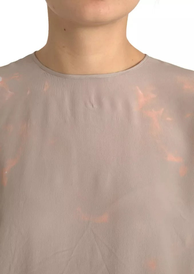 Dolce & Gabbana Brauner Rundhalsausschnitt Kurzärmeliges Blusentop