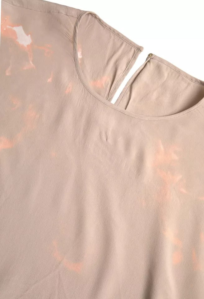 Dolce & Gabbana Brauner Rundhalsausschnitt Kurzärmeliges Blusentop