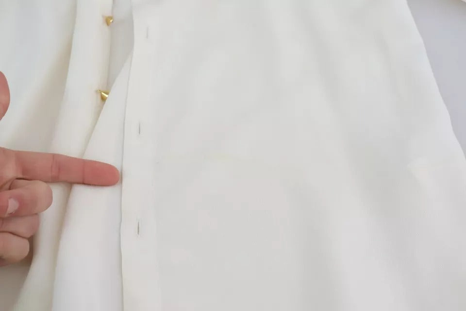 Dolce & Gabbana Weiße Bluse Ascot-Kragen Hemd Seidenoberteil