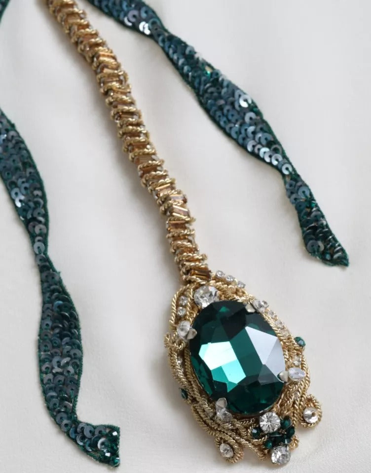 Dolce & Gabbana Weißes Seidenkristall 3/4 Ärmel Blusenoberteil