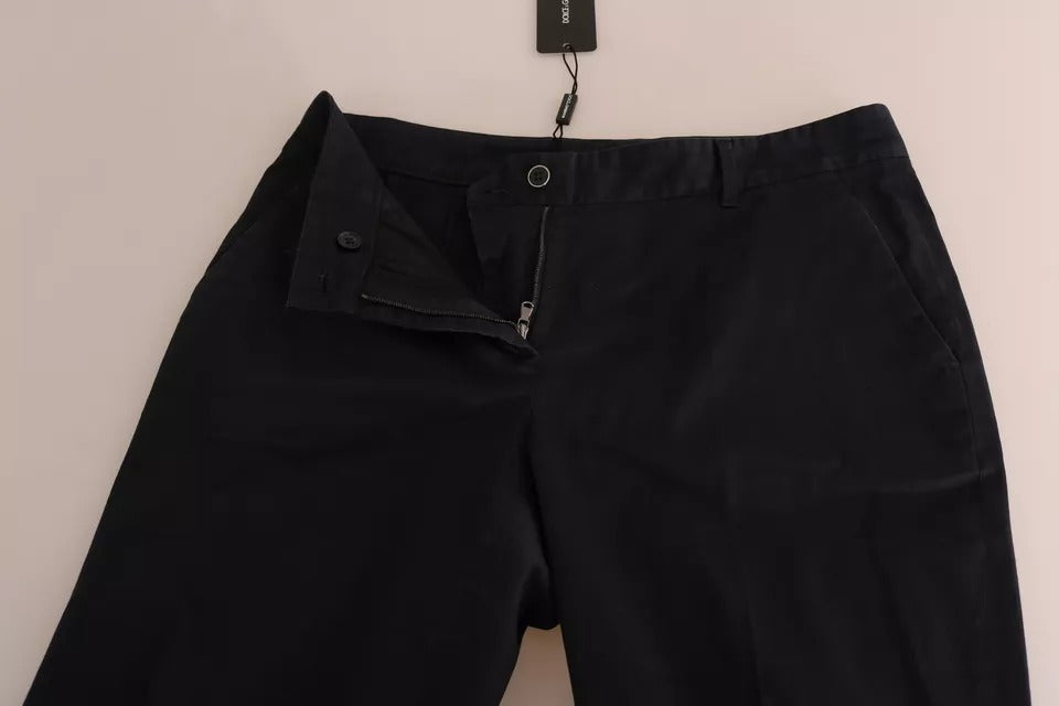 Dolce & Gabbana Schwarze Baumwoll-Caprihose