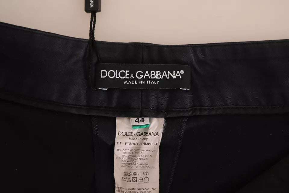 Dolce & Gabbana Schwarze Baumwoll-Caprihose