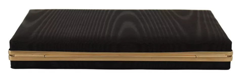 Dolce & Gabbana Schwarz Seide Gold Rahmen Kupplung Abend Party Handtasche