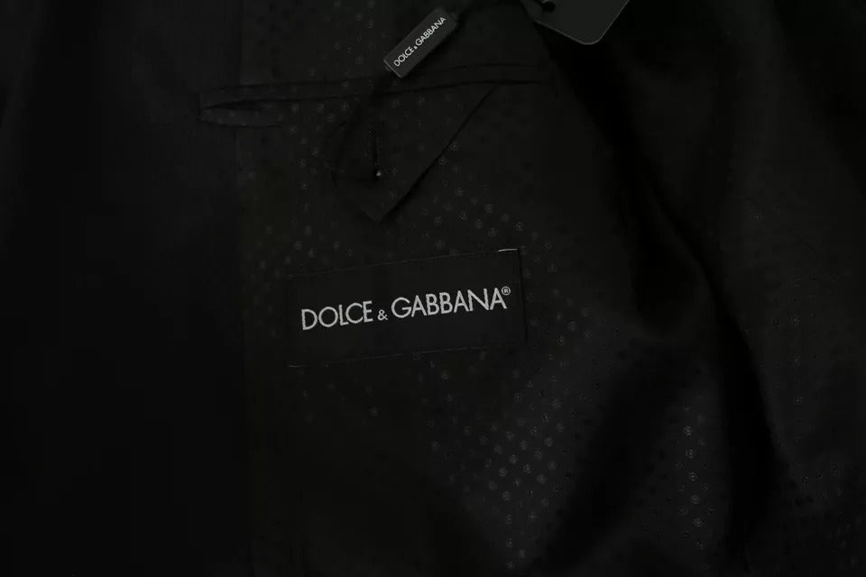 Dolce & Gabbana Schwarzer Blazer aus Wolle mit schmaler Passform und Reverskragen