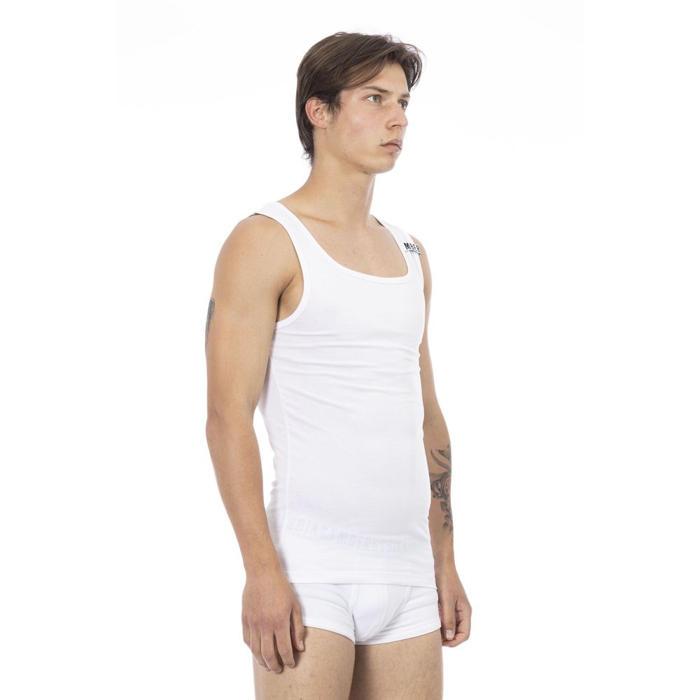 Bikkembergs Weißes Herren-Tanktop aus Baumwolle