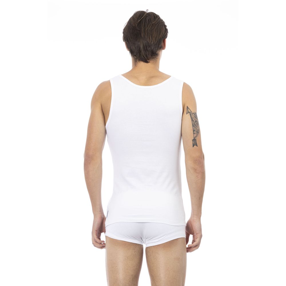 Bikkembergs Weißes Herren-Tanktop aus Baumwolle