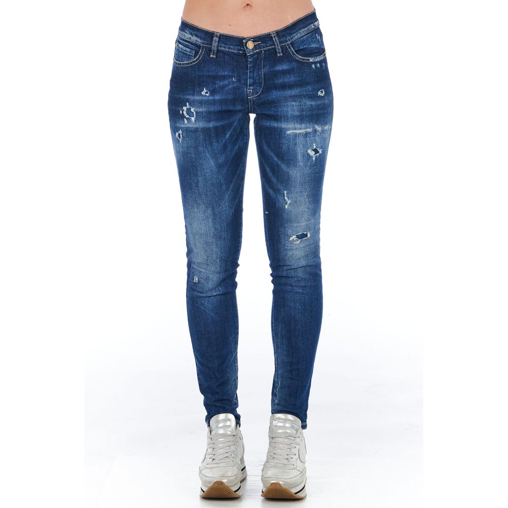 Frankie Morello Damen-Jeans aus Baumwolle in Blau