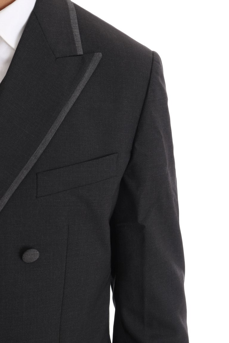 Dolce & Gabbana Grauer Woll-Stretch-3-Stück-Anzug mit zwei Knöpfen