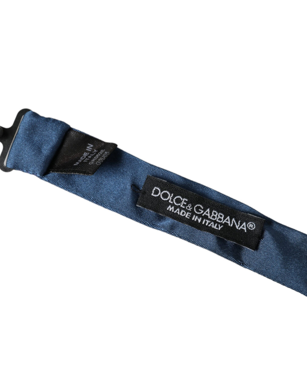 Dolce & Gabbana Blau Satin Seide Verstellbare Hals Männer Fliege