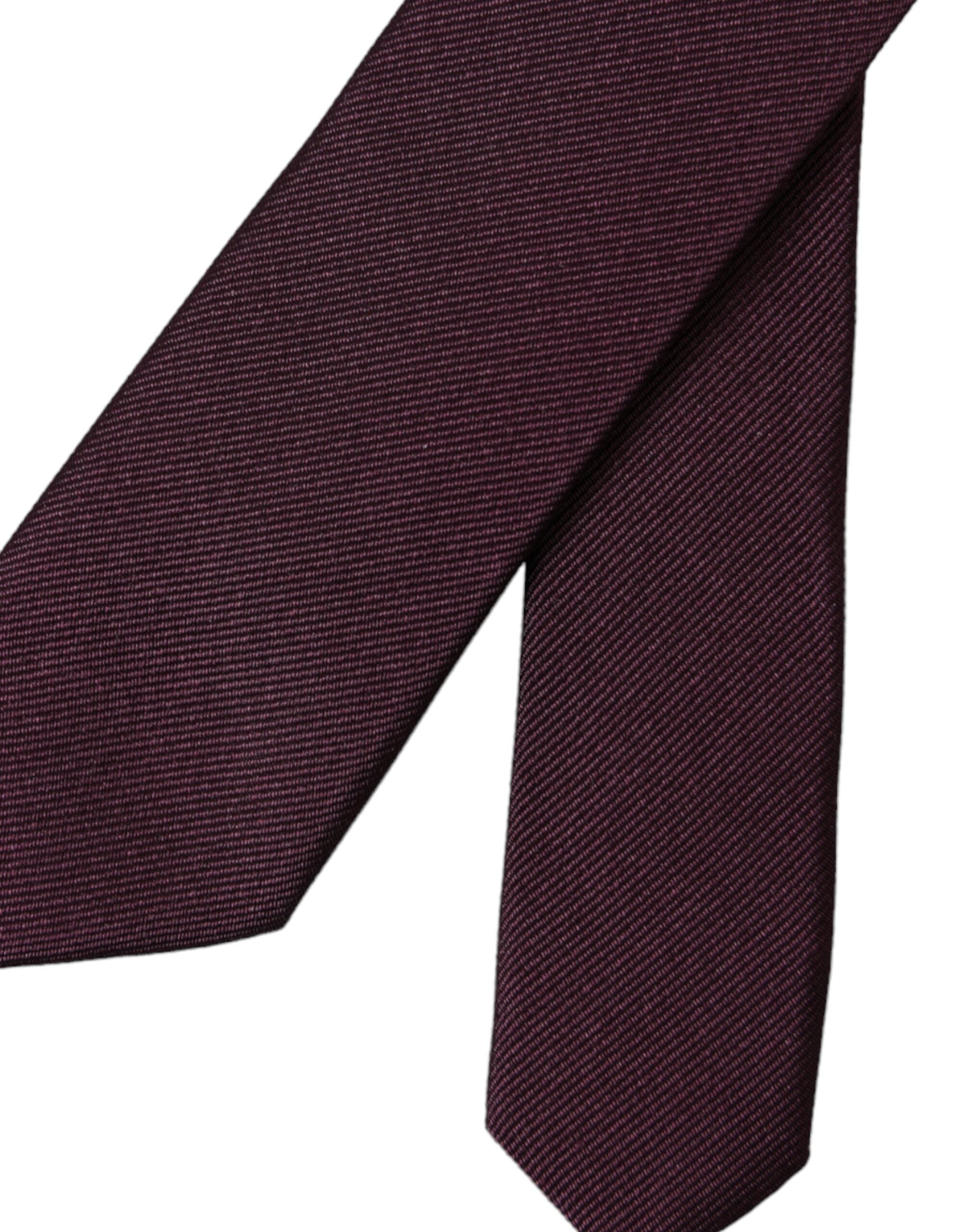 Dolce & Gabbana Bordeaux Solide 100% Seide Verstellbare Herrenkrawatte