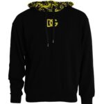 Dolce & Gabbana Schwarzes Logo-Sweatshirt aus Baumwolle mit Kapuze Pullover