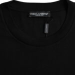 Dolce & Gabbana Schwarzes Baumwoll-T-Shirt mit Rundhalsausschnitt und kurzen Ärmeln