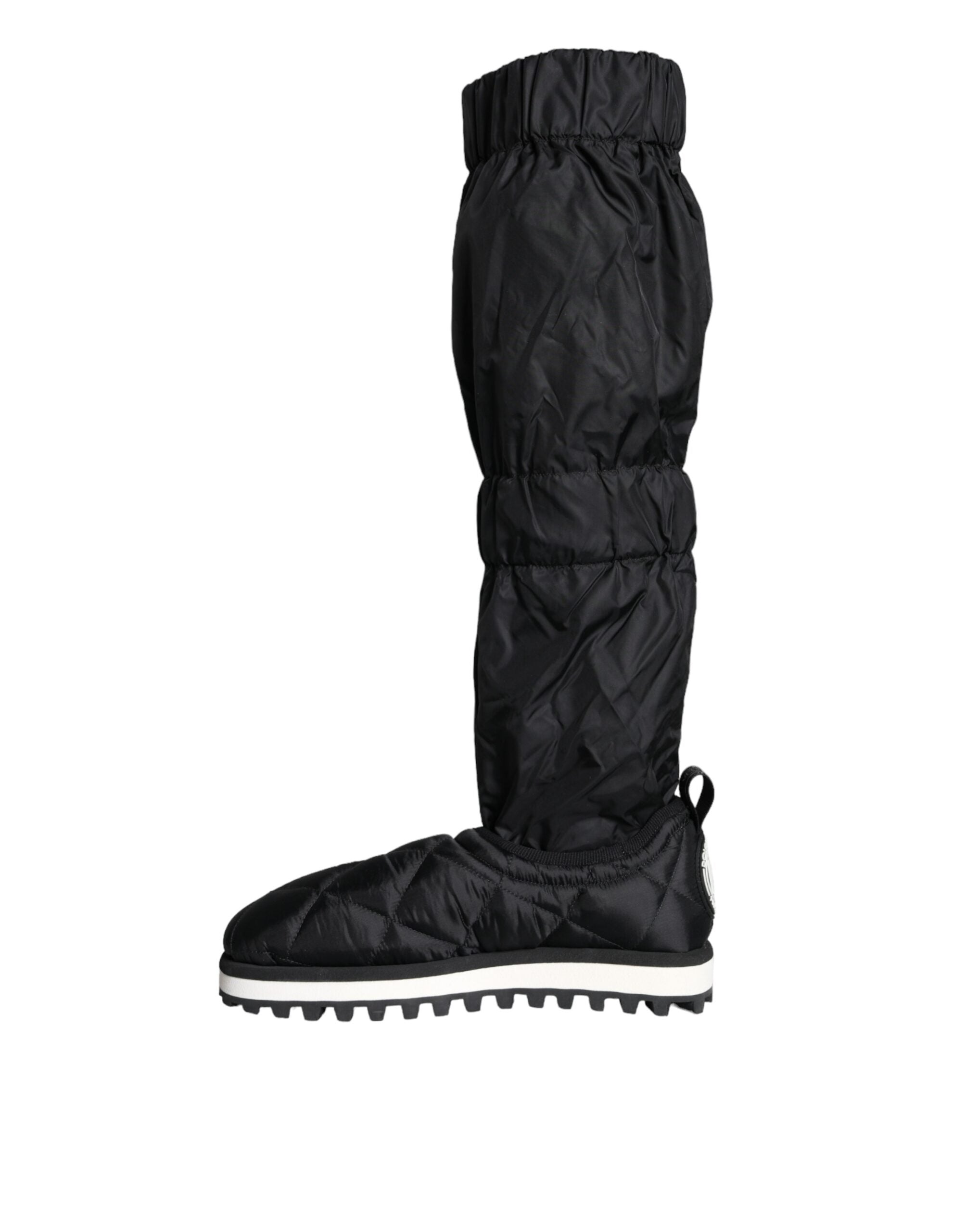 Dolce & Gabbana Schwarze gesteppte High Top Stiefel Sneakers Schuhe