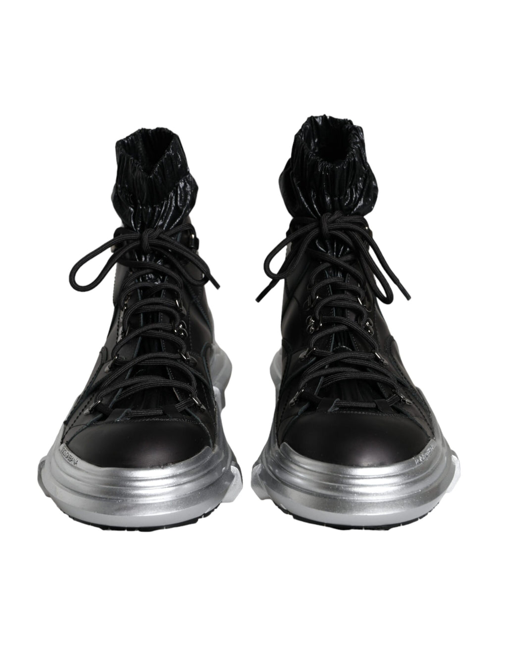 Dolce & Gabbana Schwarze Nylon Galileo High Top Sneakers Schuhe