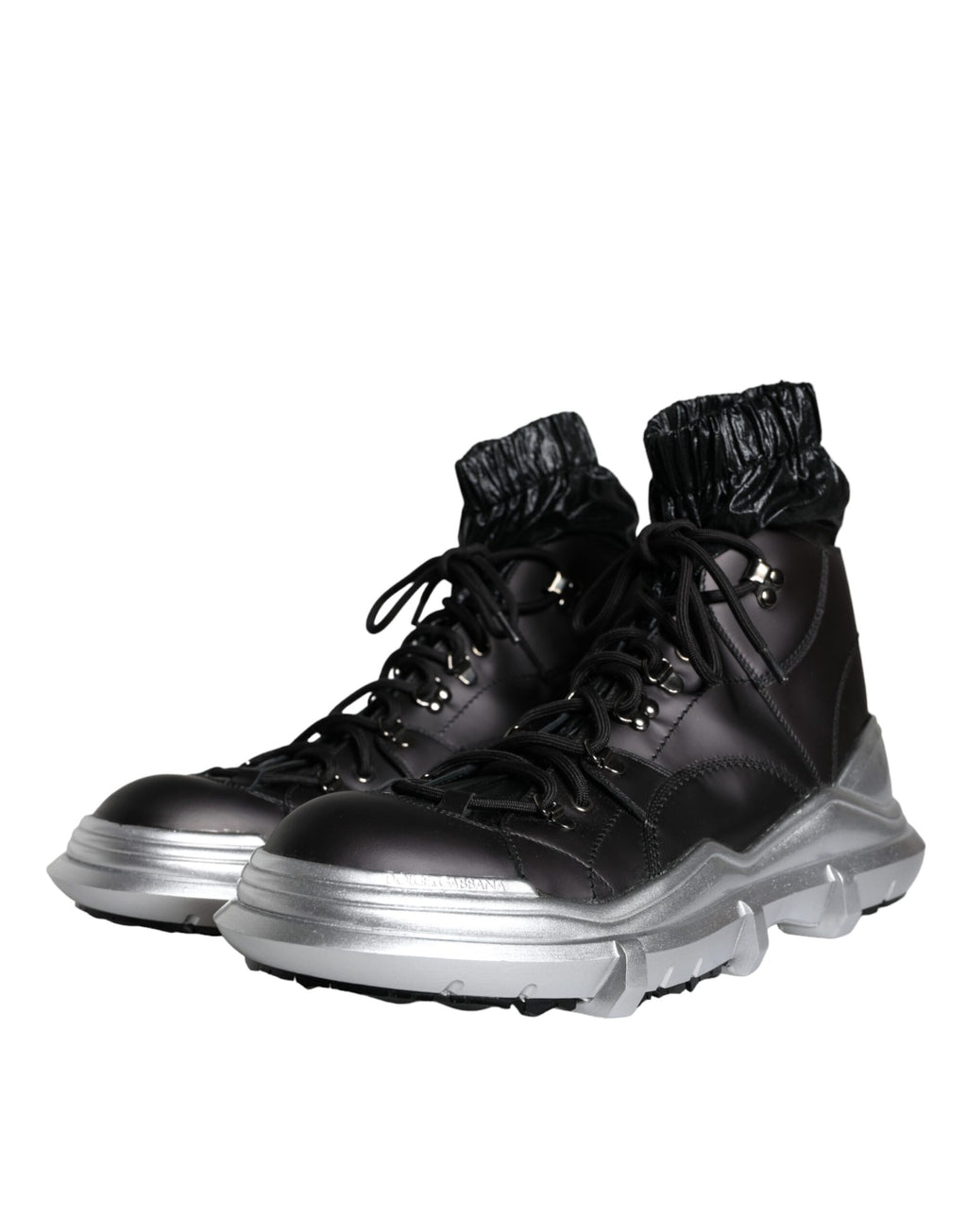 Dolce & Gabbana Schwarze Nylon Galileo High Top Sneakers Schuhe
