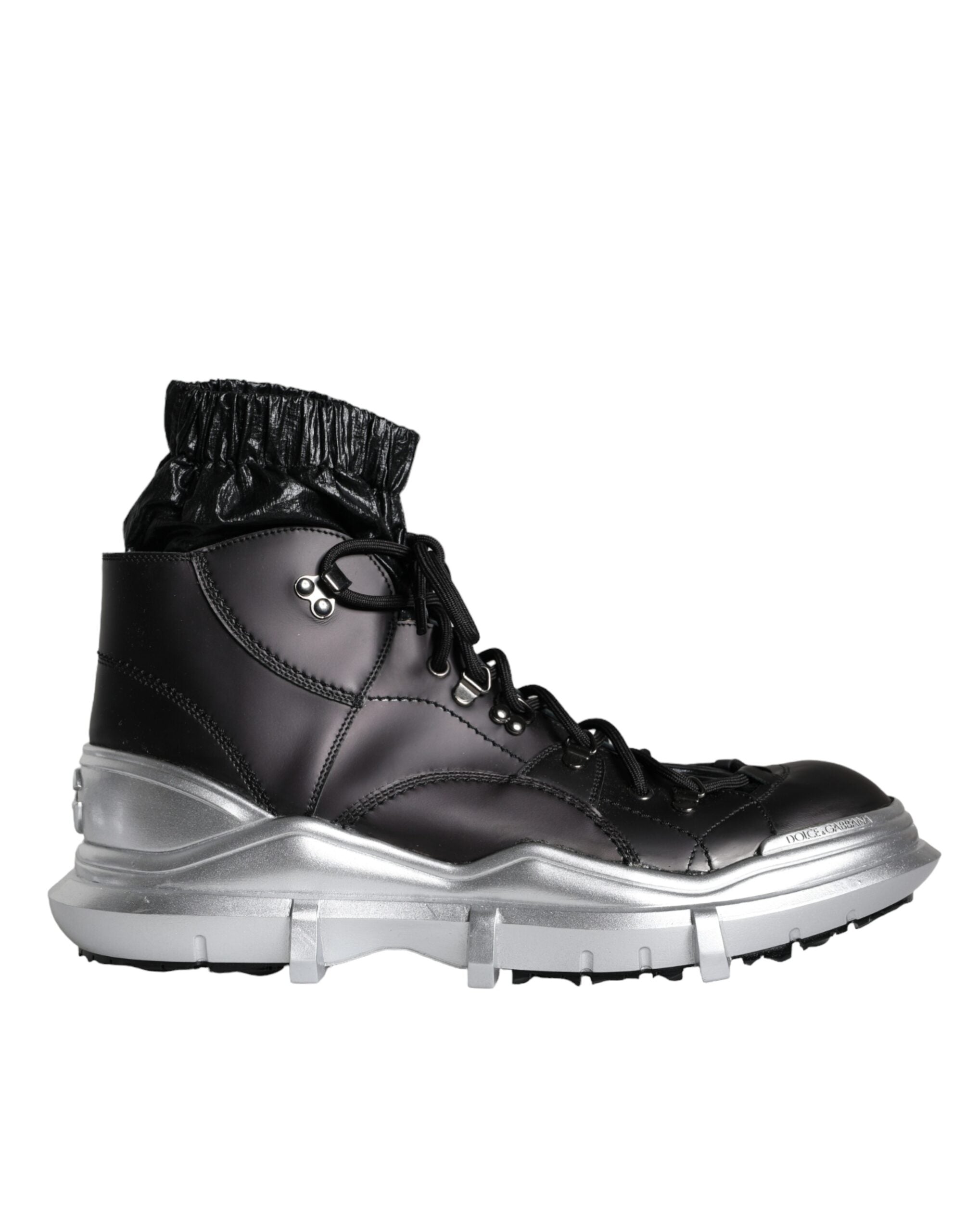 Dolce & Gabbana Schwarze Nylon Galileo High Top Sneakers Schuhe