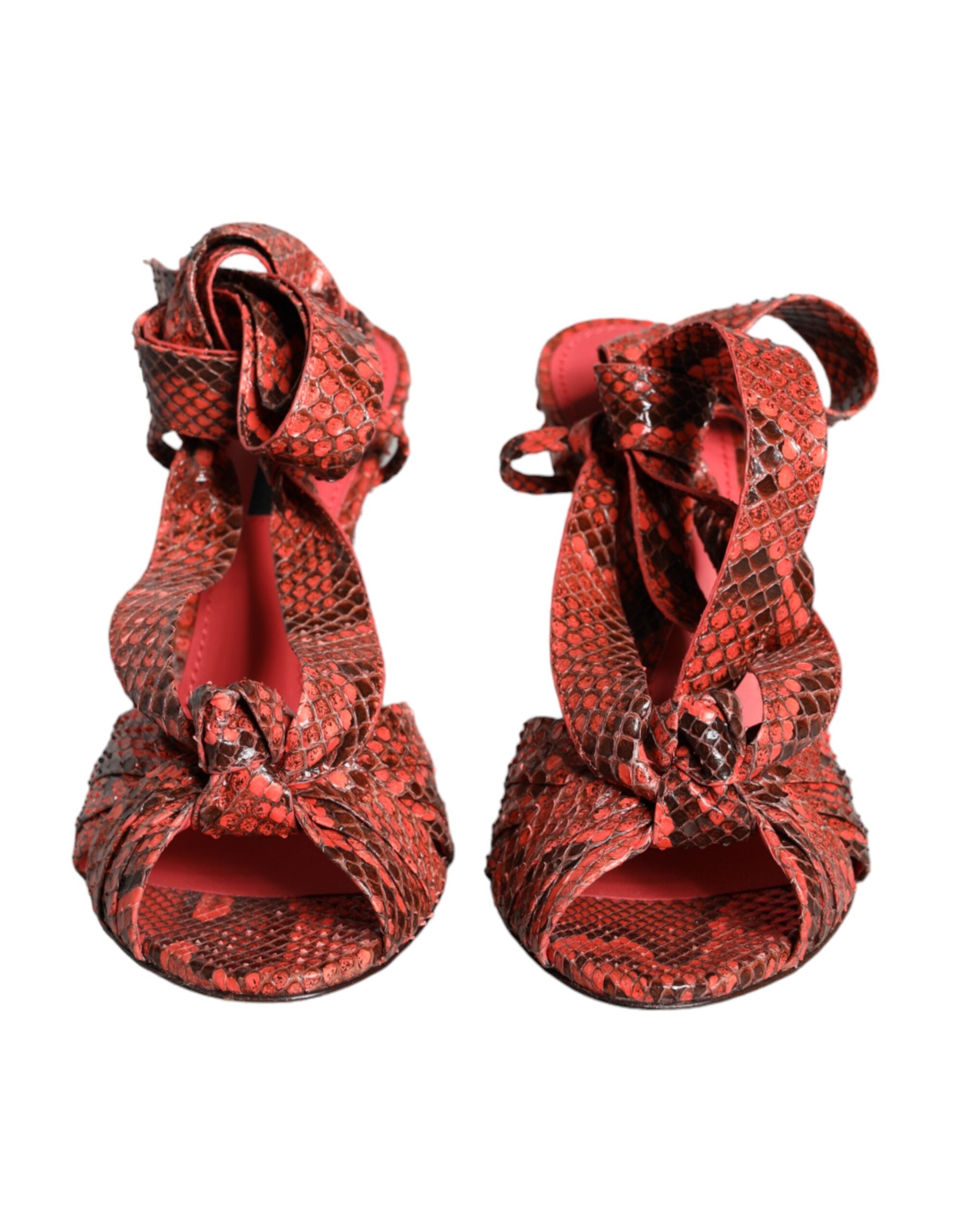 Dolce & Gabbana Koralle Exotische Leder Absätze Sandalen Schuhe