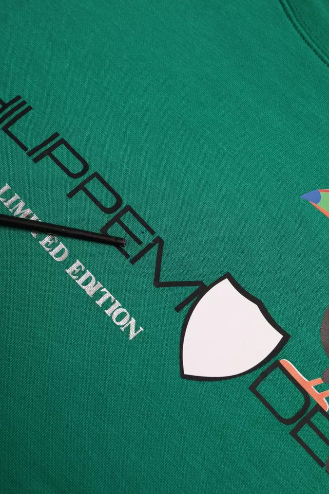 Philippe Model Grüner Baumwoll-Logo-Pullover mit langen Ärmeln