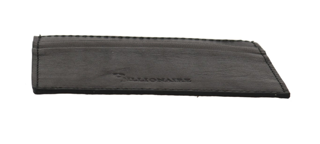 Billionaire Italian Couture Schwarzer Leder-Kartenhalter Brieftasche