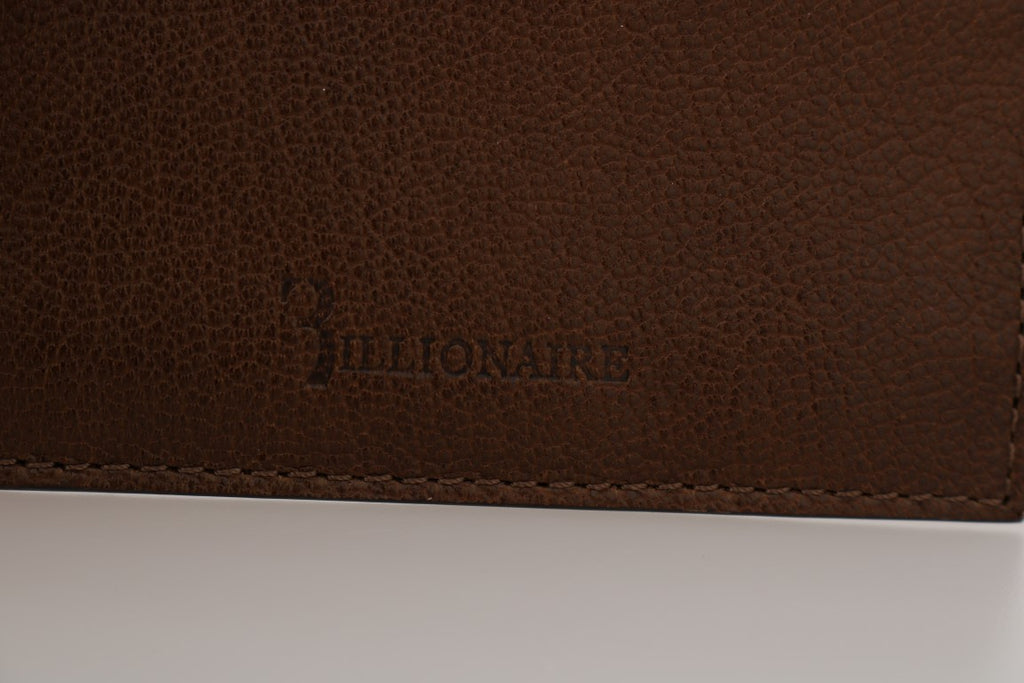Billionaire Italian Couture Brauner Leder-Kartenhalter Brieftasche