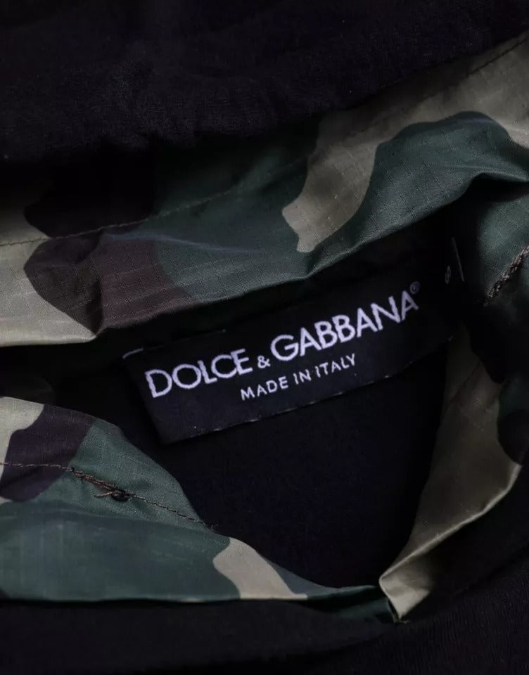 Dolce & Gabbana Schwarzes Kapuzen-Sweatshirt mit Camouflage
